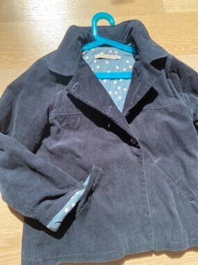 Kookai, Teen navy cotton velvet coat, size: 12 years old, contrasting lining